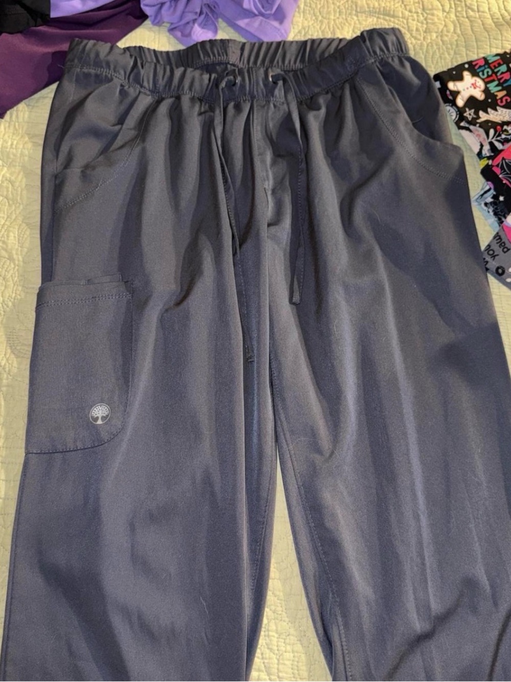 healing hands Navy Drawstring Utility Joggers